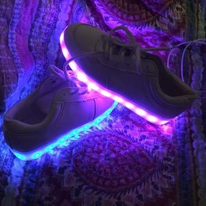 LED light-up white sneakers